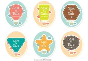 Save The Date Hot Air Balloons Vector Pack