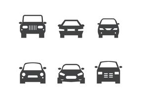 Black Car Front Silhouettes vector