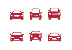 Red Car Front Silhouettes vector