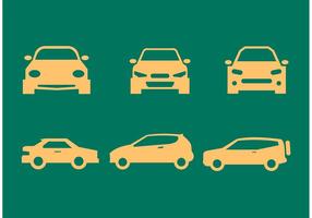 Car Front and Side View Silhouettes vector
