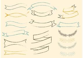 Free Sketchy Vector Ribbons Set