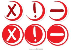 Skethcy Red Cancelled Circle Icons Vector Pack