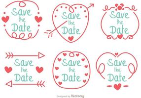 Dibujado a mano Save The Date Vector Pack