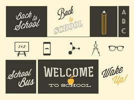 Retro Back to School Vectors 