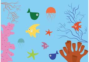 Coral Reef with Fish Background  vector