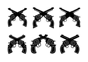 Collection of Vintage Gun Shapes vector