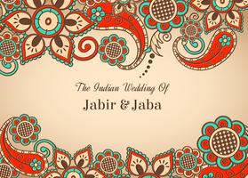 Vector libre de colores de la boda de la India Tarjeta