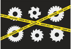 Caution Circular Saw Blade Set vector