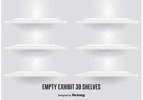 Thin 3D Modern Vector Shelves