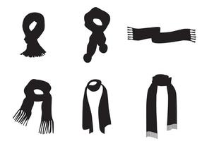 Neck Scarf Vector Silhouettes 