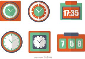 Clock And Time Icons Vector Pack