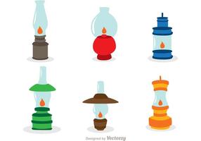 Set Of Gas Lamps  vector