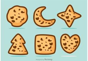 En forma de chocolate chip cookie paquete vectorial vector