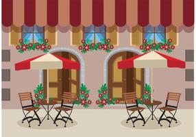 Outdoor Cafe Vector Background 