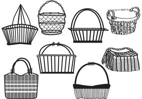 Old Basket Set  vector