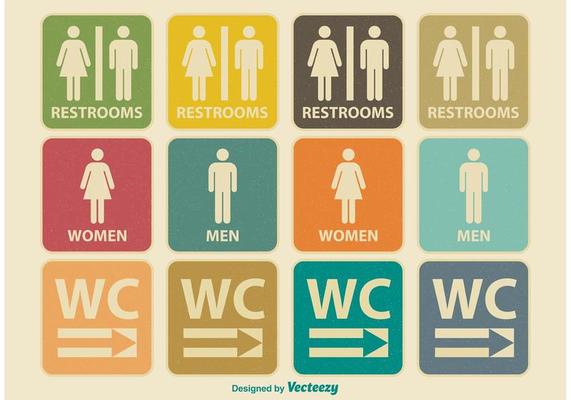 Retro Restroom Icons