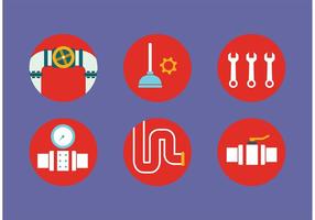 Plumbing icons vector