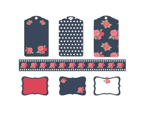 Vintage Flower Label Vectors