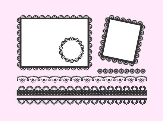 Free Vector Black Lace Frames And Borders