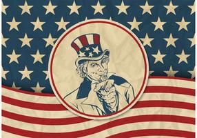 USA Vector Retro Background With Uncle Sam