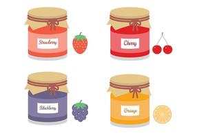 Mason Jars With Fruit Jams Vector