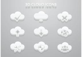 Iconos libres del vector de la nube 3D