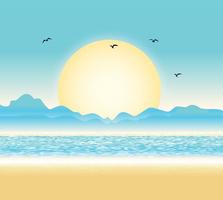 Ocean Sunset Illustration vector