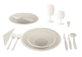 Ajuste de mesa de cena vector