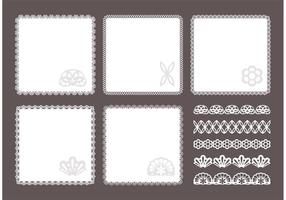 Cuadrado gratis Doily Vector Set