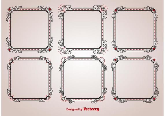 Valentine Ornamental Frame Vectors