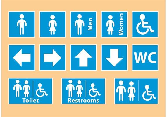 Blue Restroom Signals
