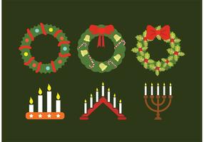Advent wreath collection vector