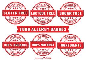 Food Allergy Badges vector