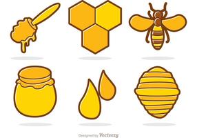 Honey And Bee Cartoon Vector