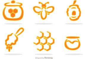 Blurry Honey Set Vector