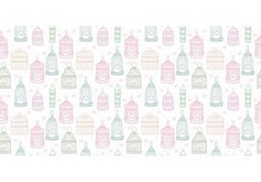 Free Vintage Bird Cage Seamless Pattern Vector