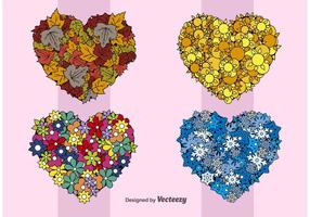 Corazones de las estaciones vector