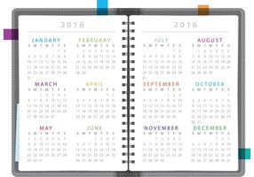 Calendar Notebook 2016 vector