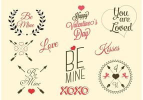Libere las etiquetas del día de tarjeta del día de San Valentín del vector