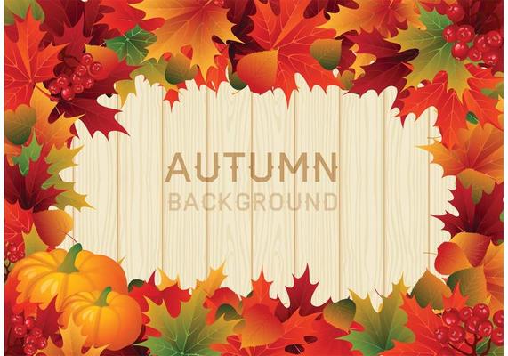 Vector Colorful Autumn Leaves Border