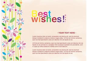 Best Wishes Card with Flowers vector