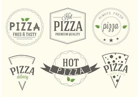 Etiquetas libres de la pizza del vector