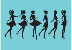 Silhouettes Of Girls vector
