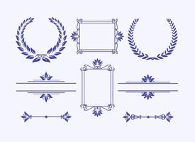 Elegant frames and wreaths vector