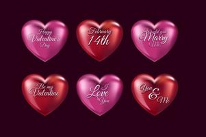 Corazones del amor 3D vector