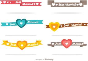 Just Married Ribbons Vector