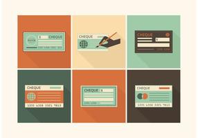 Retro Blank Check Vector Set