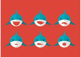 Great White Shark Vector Faces