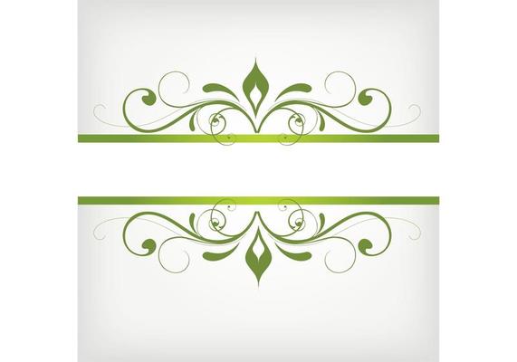 Green Swirly Frame Vector