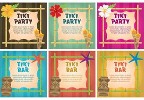 Vectores de la invitación de la antorcha de Tiki